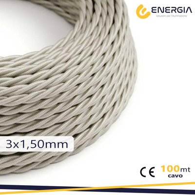 TRECCIA SETA 3X1,5MM AVORIO
