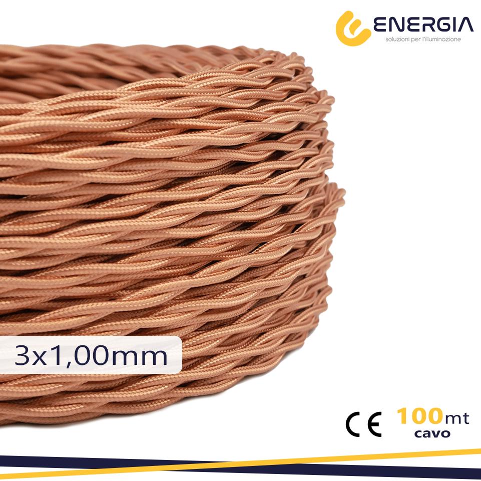 TRECCIA SETA 3X1MM RAME