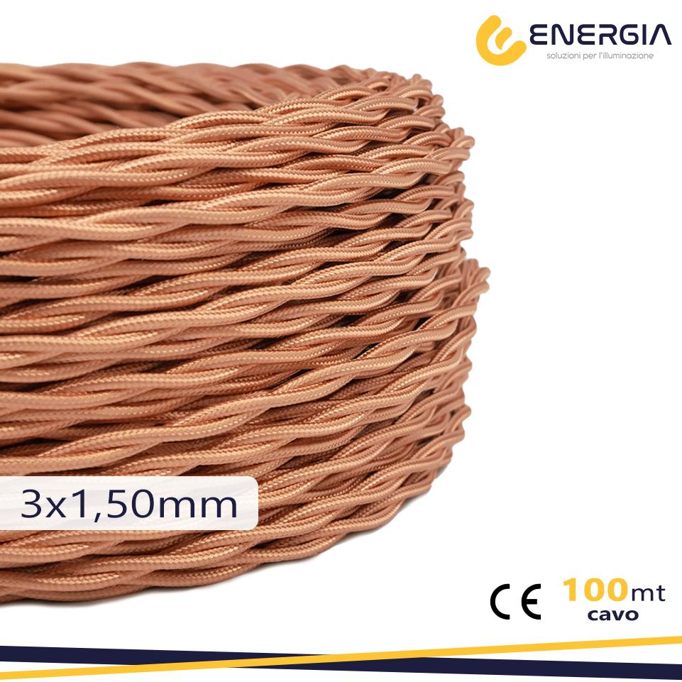 TRECCIA SETA 3X1,5MM RAME
