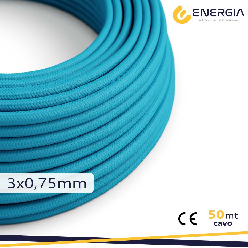 CAVO IN SETA 3X0,75MM TURCHESE