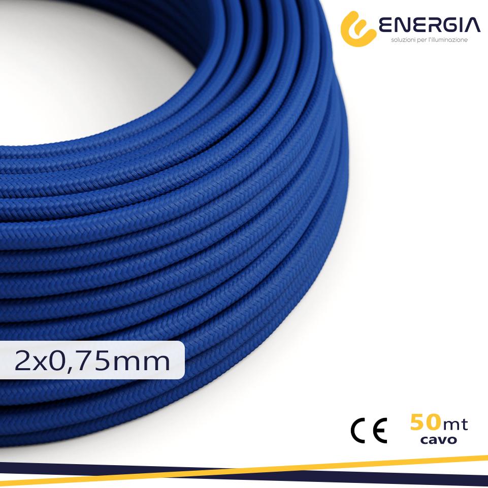 CAVO IN SETA 2X0,75MM BLU