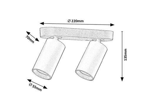 YORLI,IND.SPOT, 2XGU10 L22CM WHITE