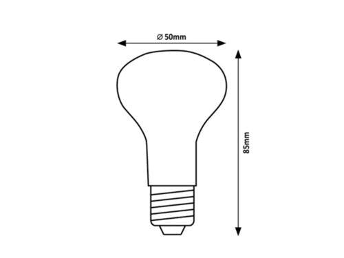 FIL. LED, E14 R50, 4W, 400LM, 3000K