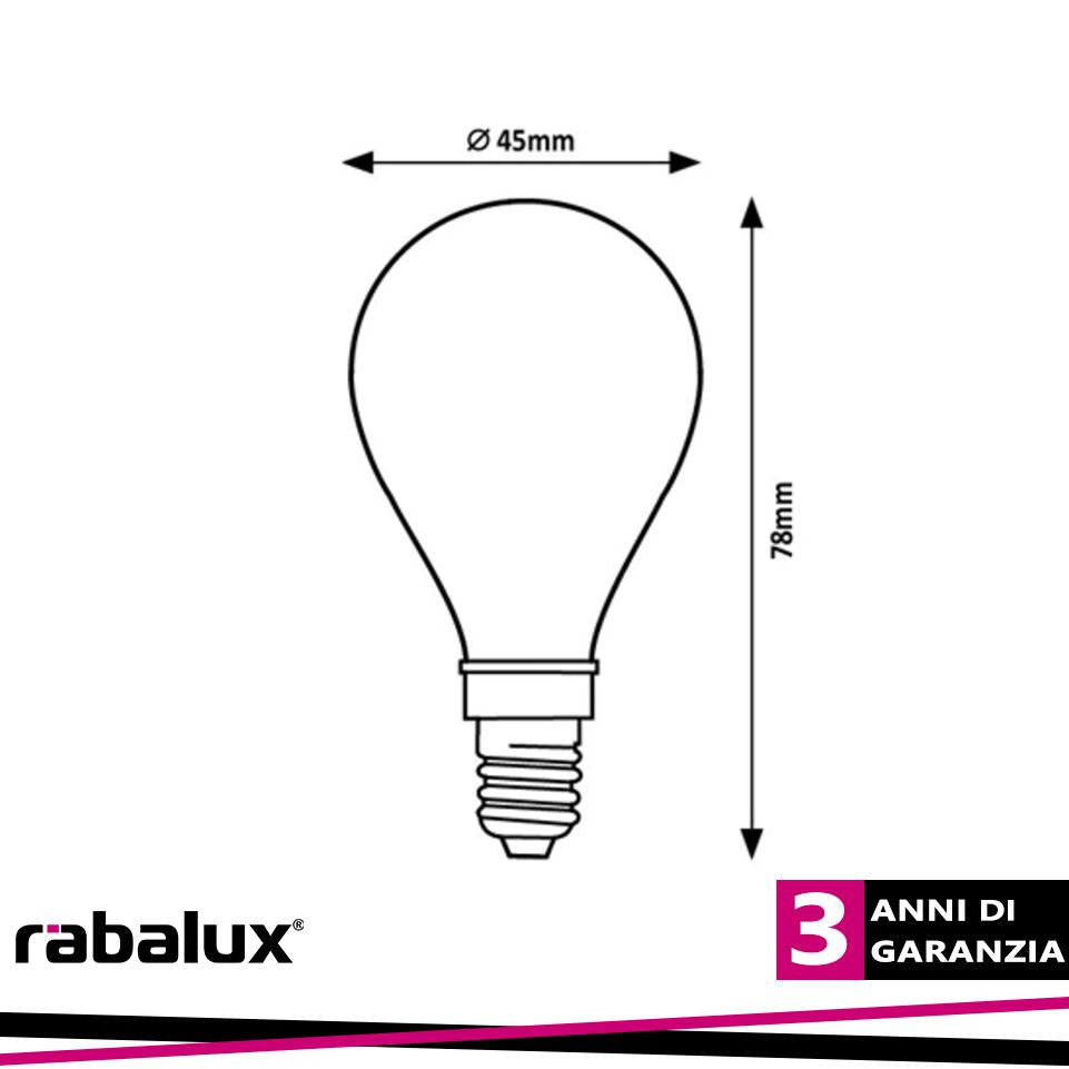 FIL. LED, E14 G45, 6W, 800LM, 3000K