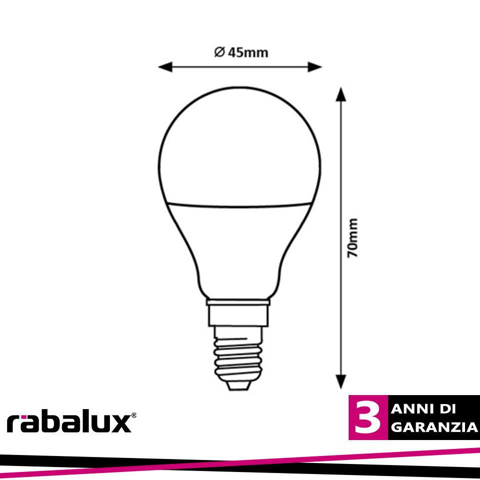 SMD LED, E14 G45, 5W, 470LM, 6500K