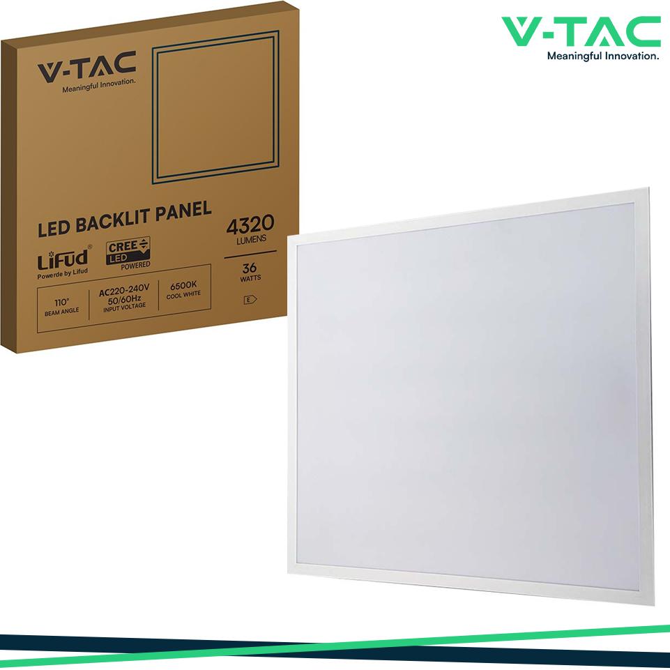 PANNELLO LED CHIP CREE 36W 120LM/W DA INCASSO 600X600MM 6500K 10PCS/SET