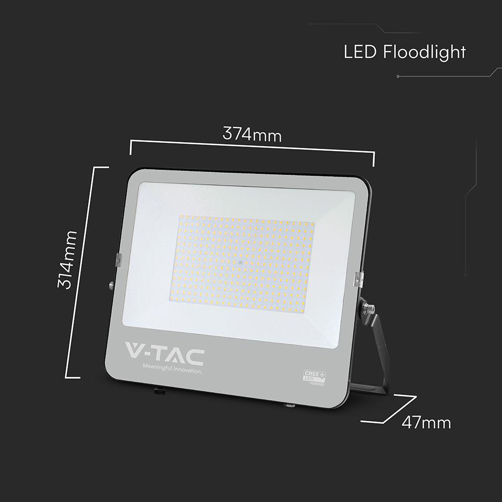 200W LED PROIETTORE SLIM CREE CHIP CORPO NERO GRIGIO 6500K 135LM/W