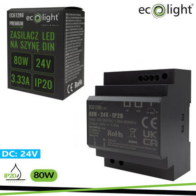 ALIMENTATORE DIN 24V 80W PREMIUM