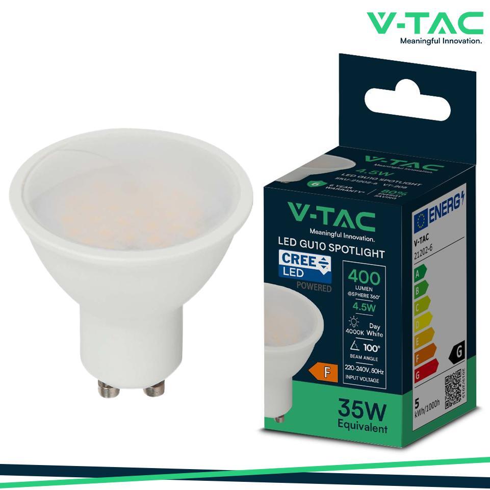 LED FARETTO CREE CHIP 4.5W GU10 PLASTICA 110   6500K