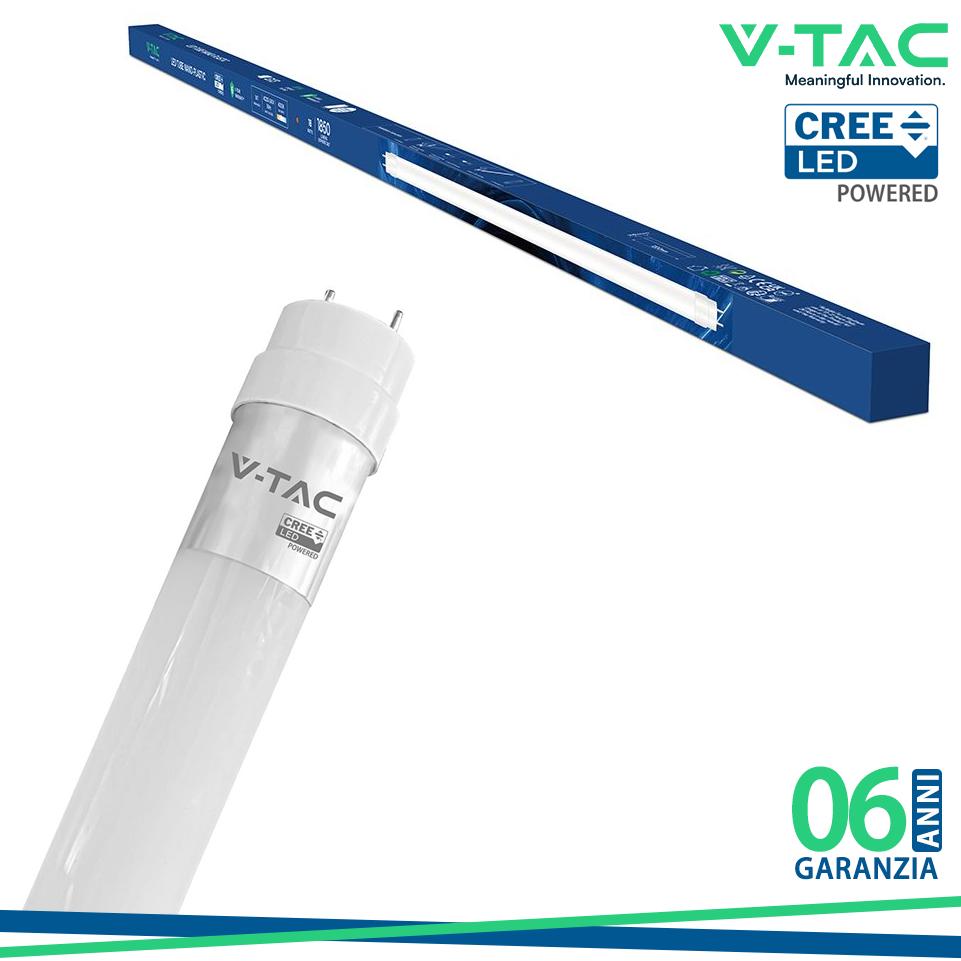 TUBO LED CHIP CREE T8 120CM 18W G13 IN NANOPLASTICA RUOTABILE 3000K