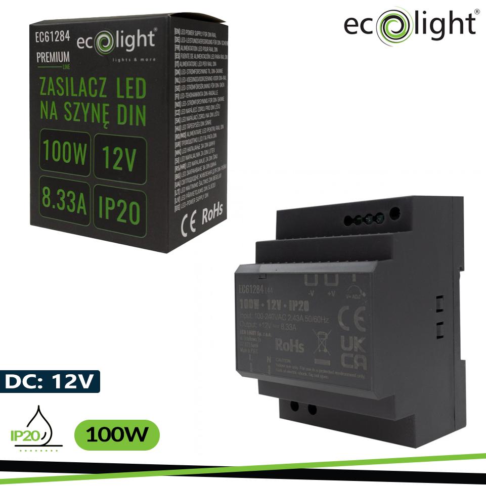ALIMENTATORE DIN 12V 100W PREMIUM