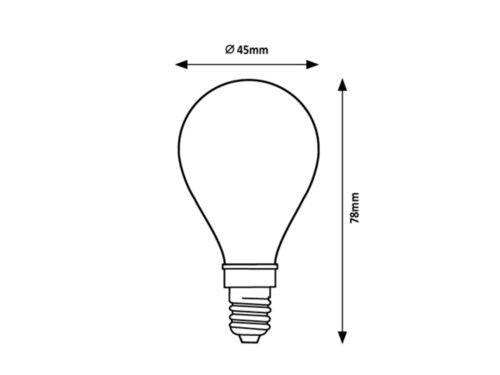 FIL. LED, E14 G45,6W,800LM, 4000K, DIMMERABILE