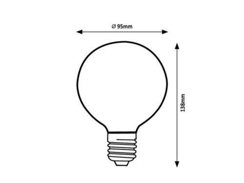 FIL. LED, E27 G95, 7W, 806LM, 3000K