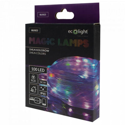 LUCI MAGICHE 100 LED 1 MILIONE DI COLORI 5M DC 5V