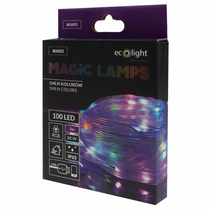 LUCI MAGICHE 100 LED 1 MILIONE DI COLORI 5M DC 5V