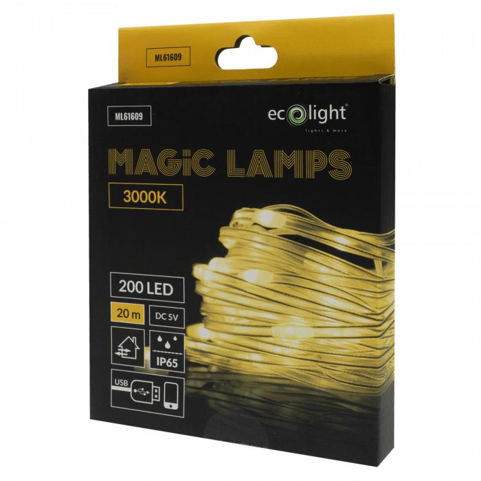 LUCI MAGICHE 200 LED 3000K 20M DC5V