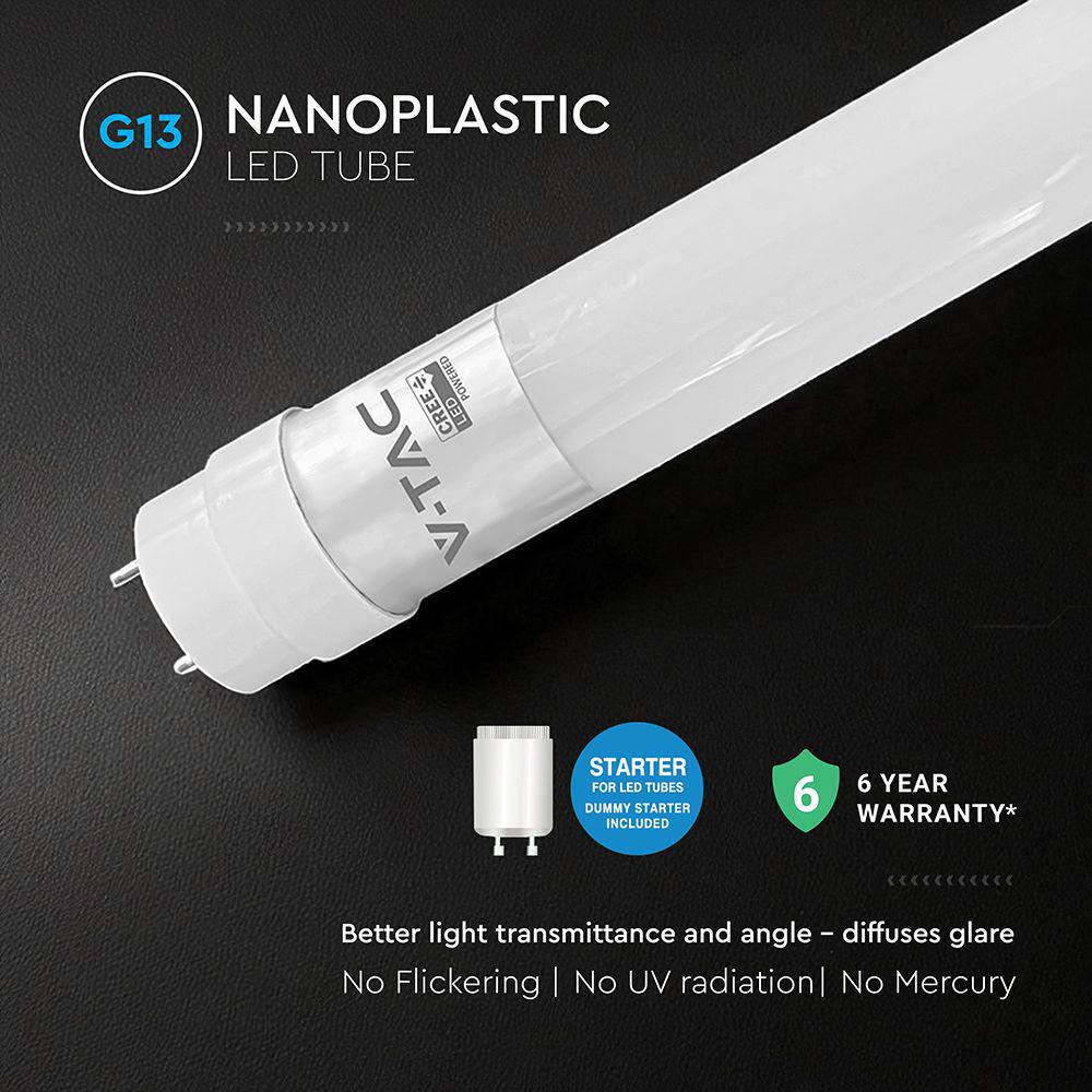 LED TUBO CREE CHIP 60CM 9W G13 NANO THERMOPLASTICA 3000K