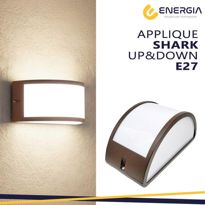 APPLIQUE SHARK IP54 E27 CORTEN
