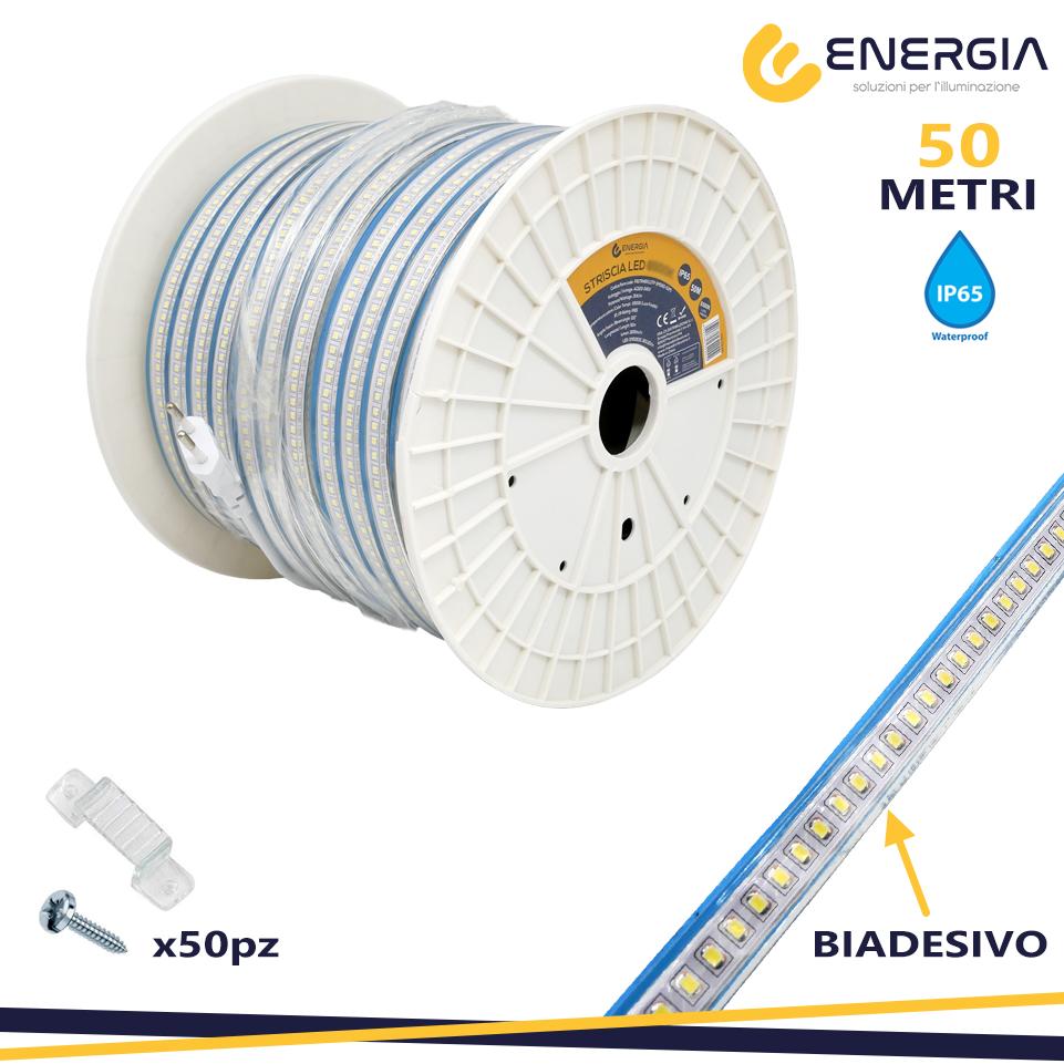 STRIP LED AC 220V 15W/M 3000K  CON BIADESIVO MATASSA DA 50MT