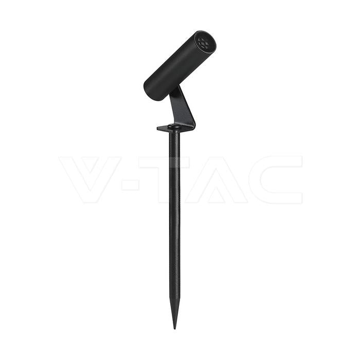 FARETTO LED DA TERRA 2W CILINDRICO ORIENTABILE CON PICCHETTO NERO 4000K IP65