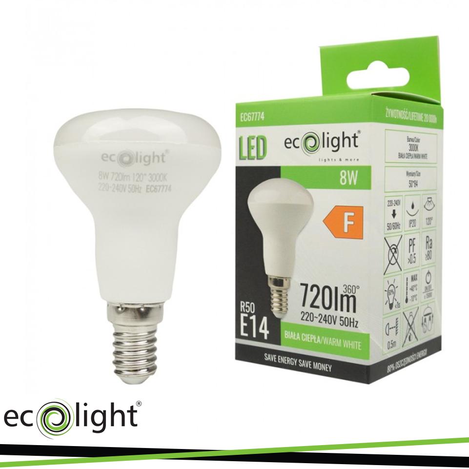 LAMPADINA R50 E14 8W 3000K 720LM