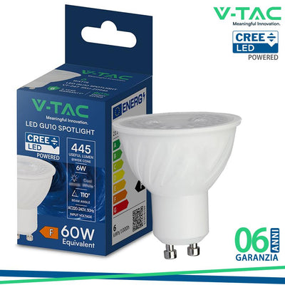 LED FARETTO CREE CHIP 6W GU10 RIPPLE PLASTICA 3000K 110