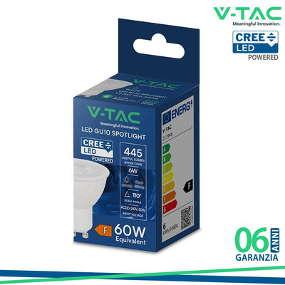 LED FARETTO CREE CHIP 6W GU10 RIPPLE PLASTICA 6500K 110