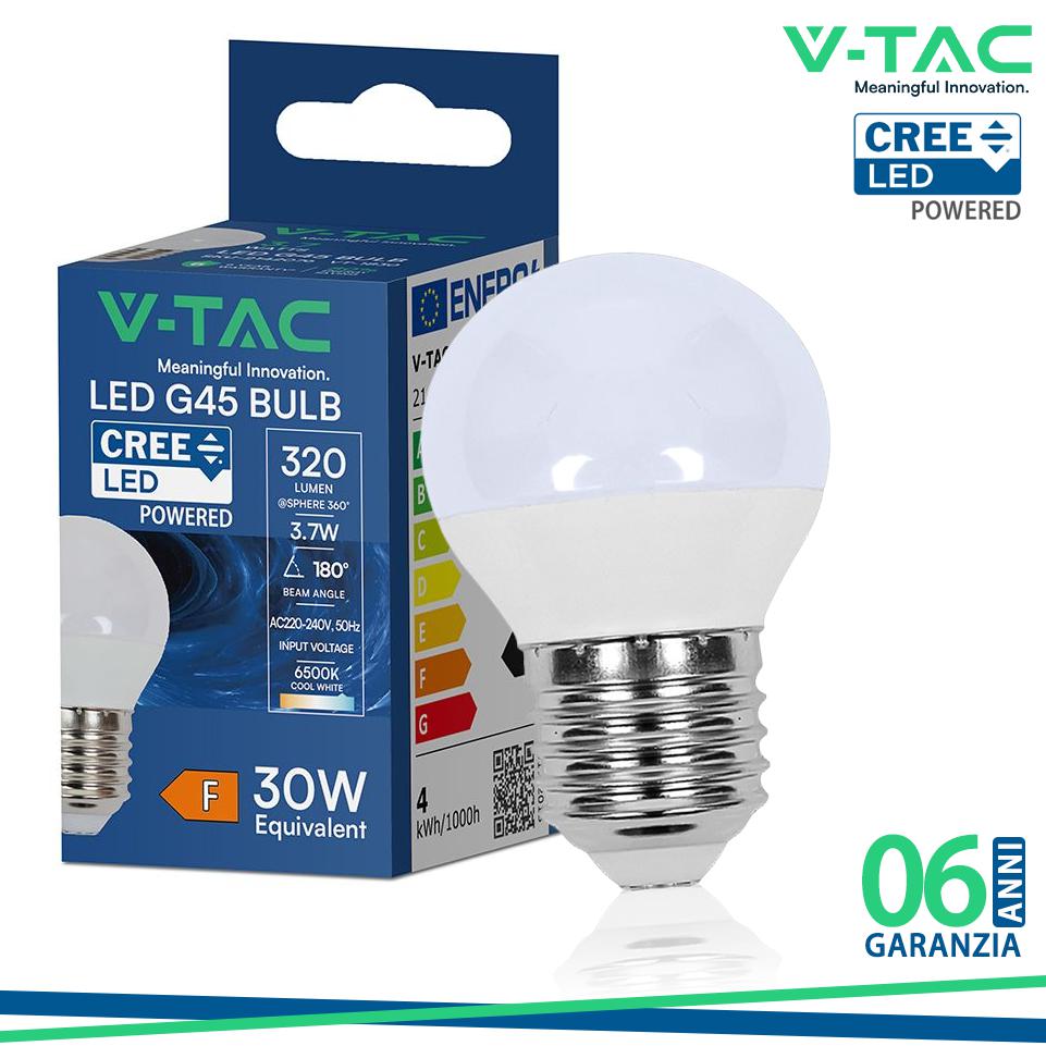 3.7W LED LAMPADINA E27 CREE CHIP G45 4500K