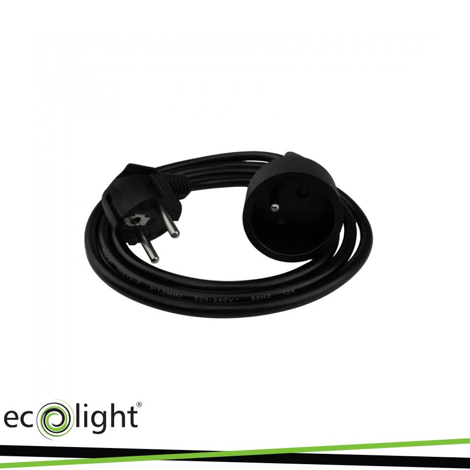 PROLUNGA 1,5M 3X1,0MM 16A SCHUKO NERO