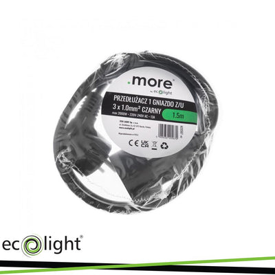 PROLUNGA 1,5M 3X1,0MM 16A SCHUKO NERO