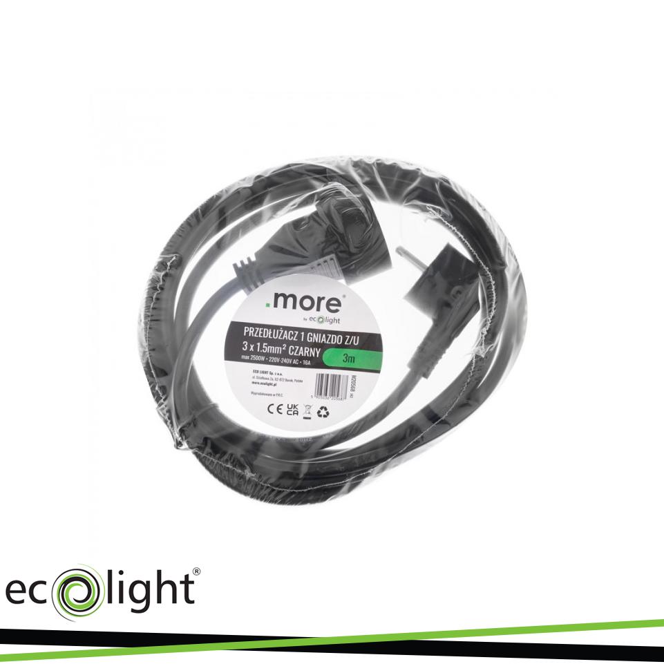PROLUNGA 3M 3X1,5MM 16A SCHUKO NERO