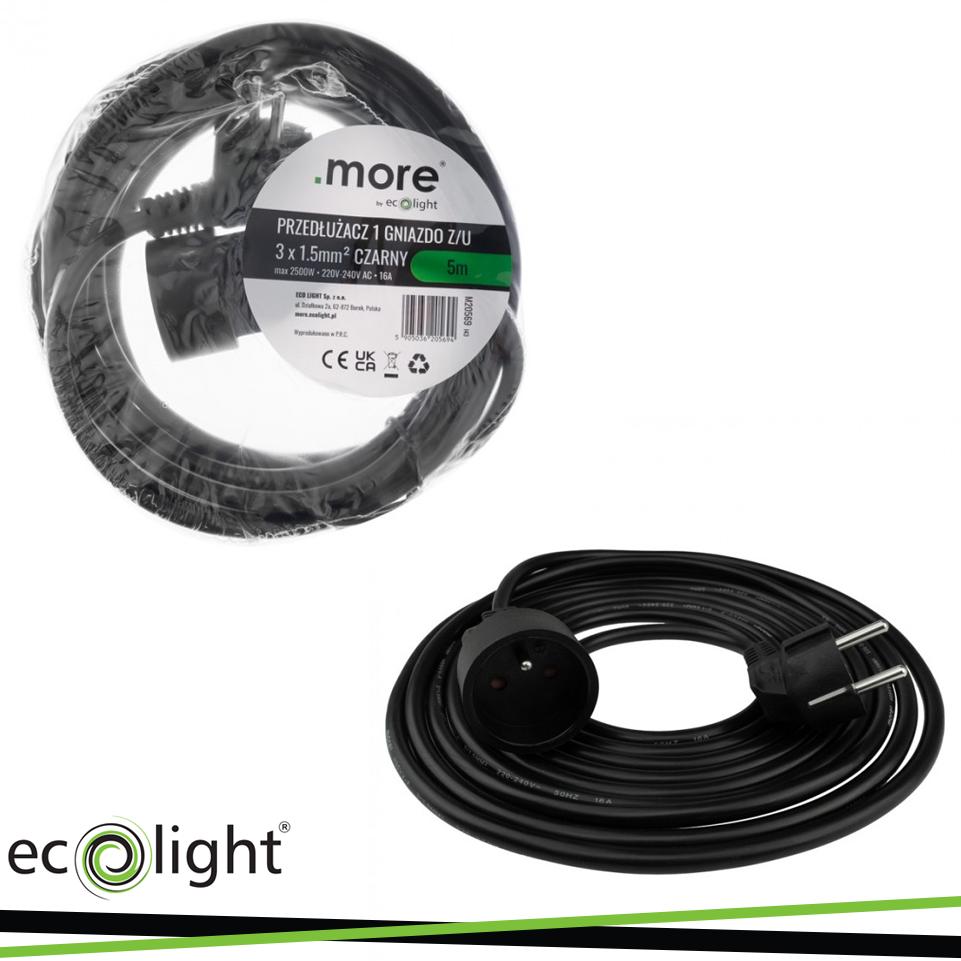 PROLUNGA 5M 3X1,5MM 16A SCHUKO NERO