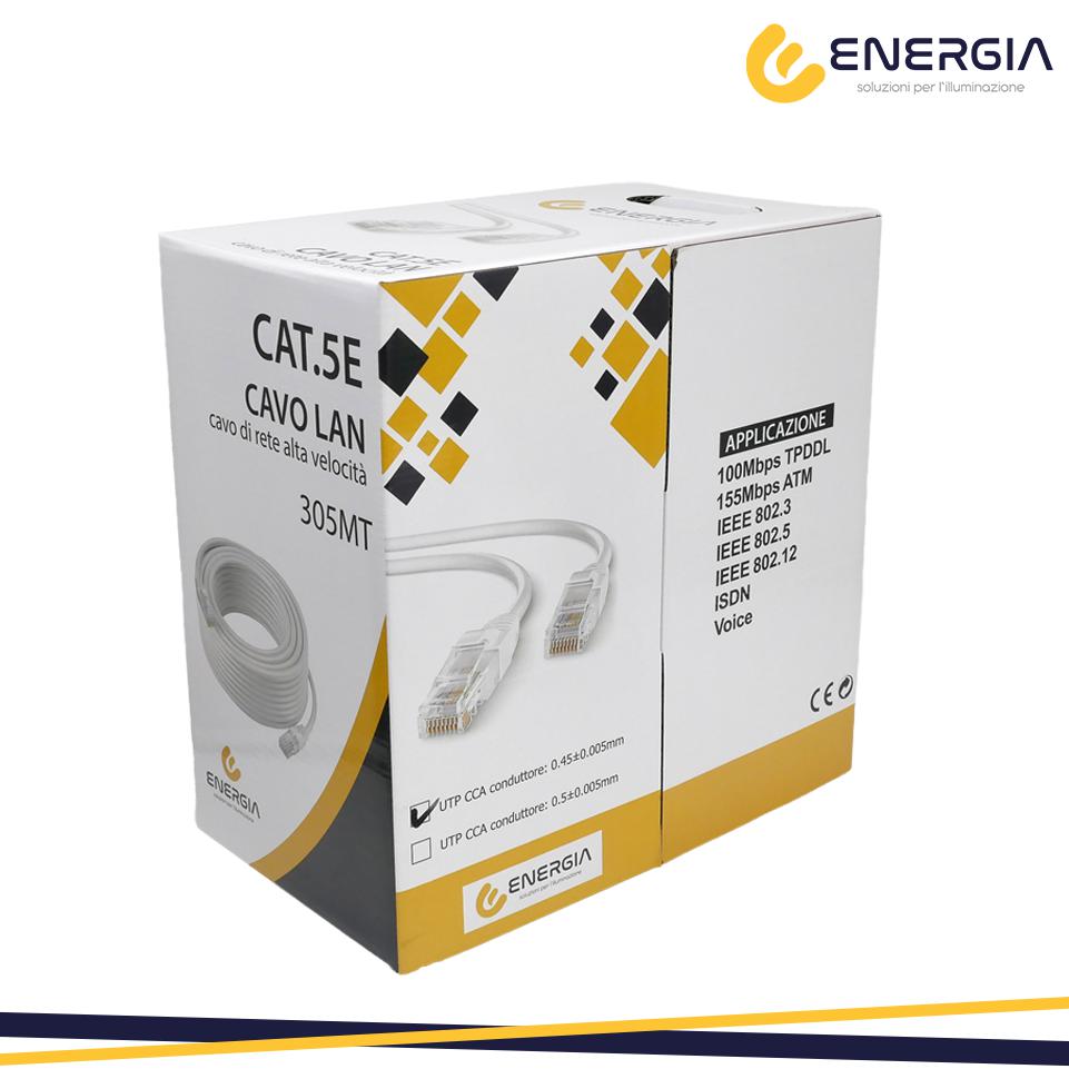 CAVO LAN CAT5E UTP 305MT CCA