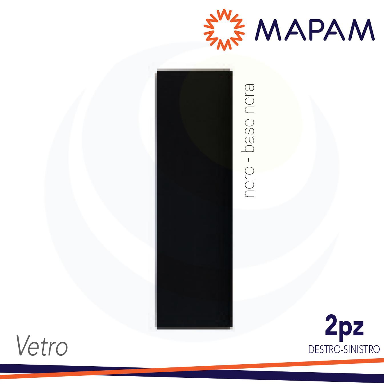 PLACCA DUE ELEMENTI VETRO ZEN BASE NERA NERO