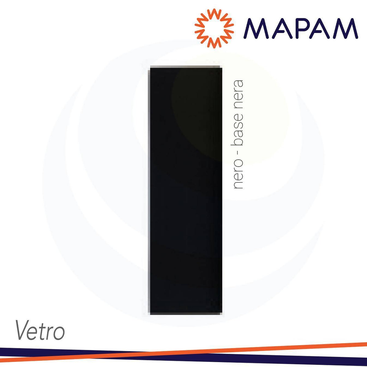 PLACCA DUE ELEMENTI VETRO ZEN BASE NERA NERO