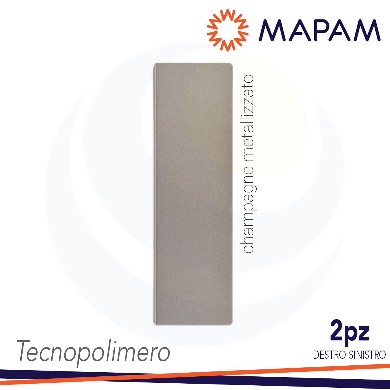 PLACCA DUE ELEMENTI TECNOPOLIMERO ZEN CHAMPAGNE METALLIZZATO