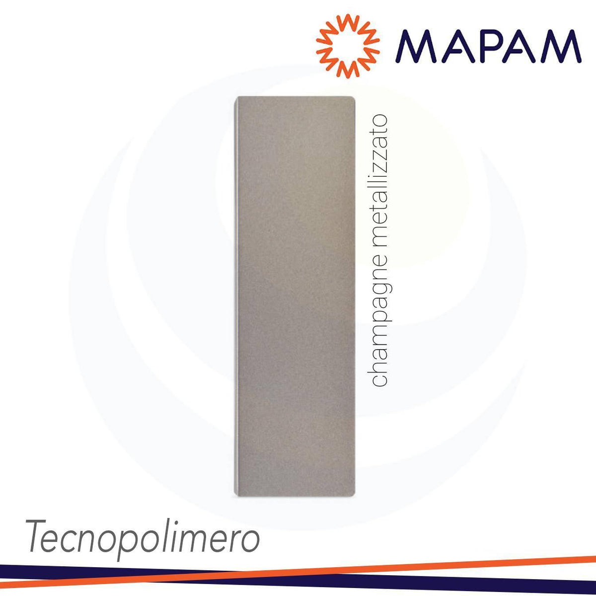 PLACCA DUE ELEMENTI TECNOPOLIMERO ZEN CHAMPAGNE METALLIZZATO
