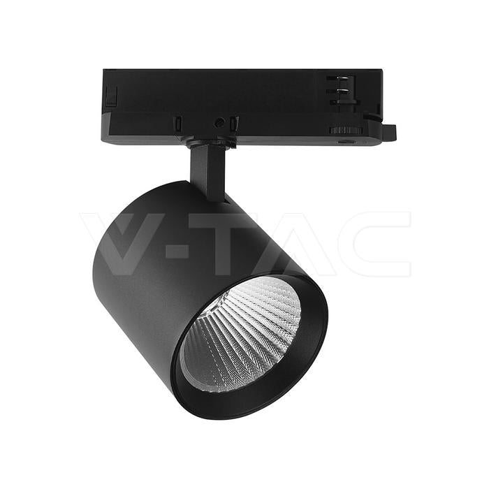 36W LED COB FARETTO PER BINARIO CREE CHIP 6400K CORPO NERO