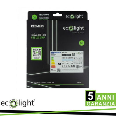 STRISCIA LED COB 480 12V 12W/M 1560LM/M 6000K IP20 5MT