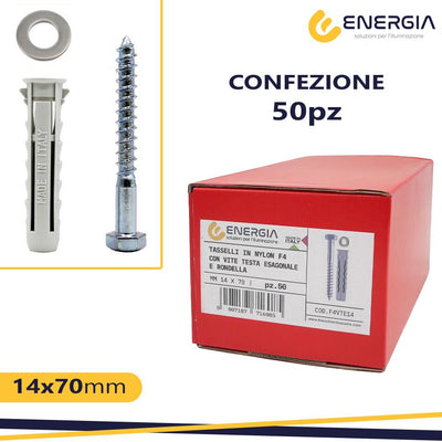 BARATTOLO 50 TASS. NYLON F4    MM14 +VITI TESTA ESAGONALE