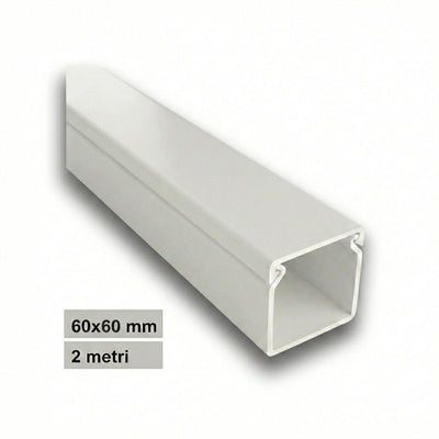 CANALINA PVC 2MT 60X60 BIANCA  CON TAPPO DI CHIUSURA