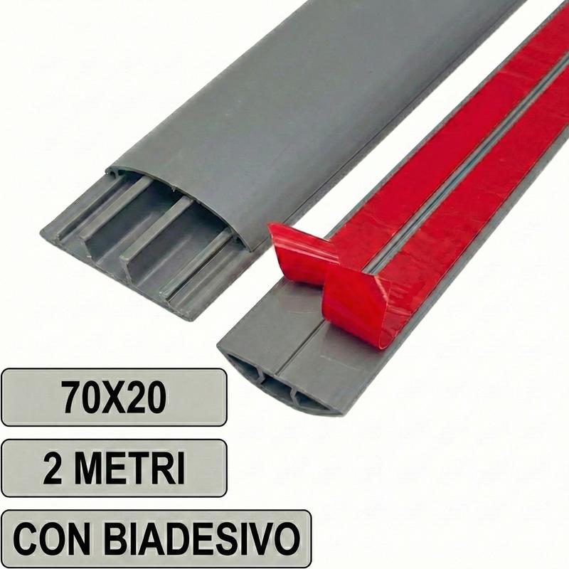 CANALINA DA PAVIMENTO ADESIVA  70X20MM 2MT