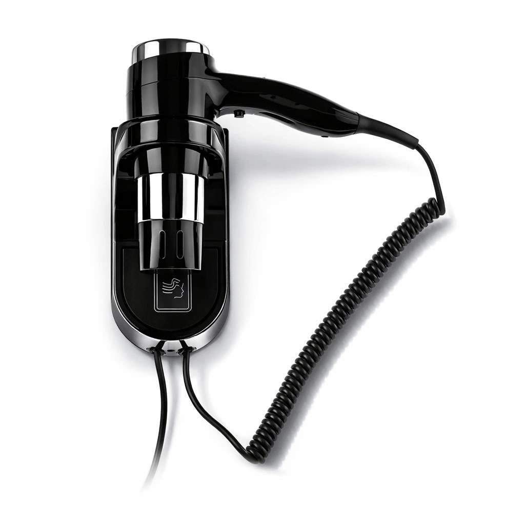 ASCIUGACAPELLI PER HOTEL 1600W 220-240V SPINA NERA
