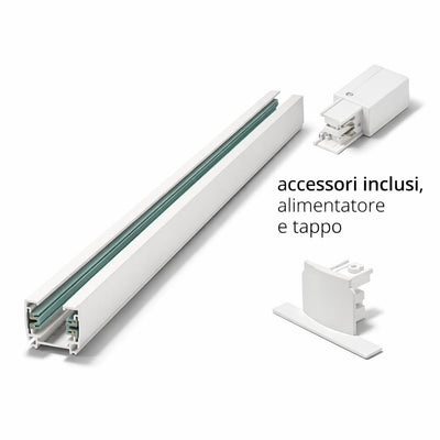 TRACK UNIVERSALE 4 LINEE 1M BIANCO INCL.ALIMENTATORE E TAPPO