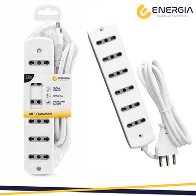 MULTIPRESA 6 P17/11 2P+T 10/16A BIPASSO 3G1 L. 1.5M