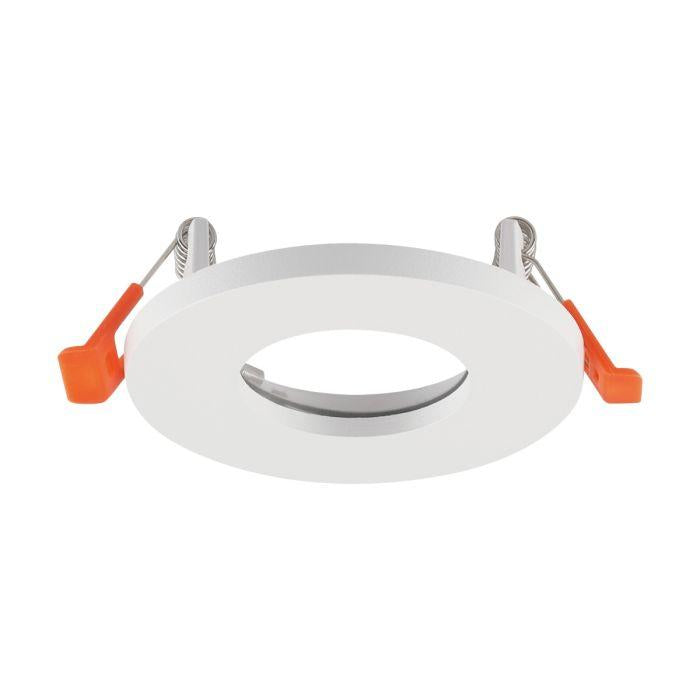 PORTAFARETTO LED DA INCASSO ROTONDO GU10 E GU5.3 (MR16) ALLUMINIO BIANCO IP44