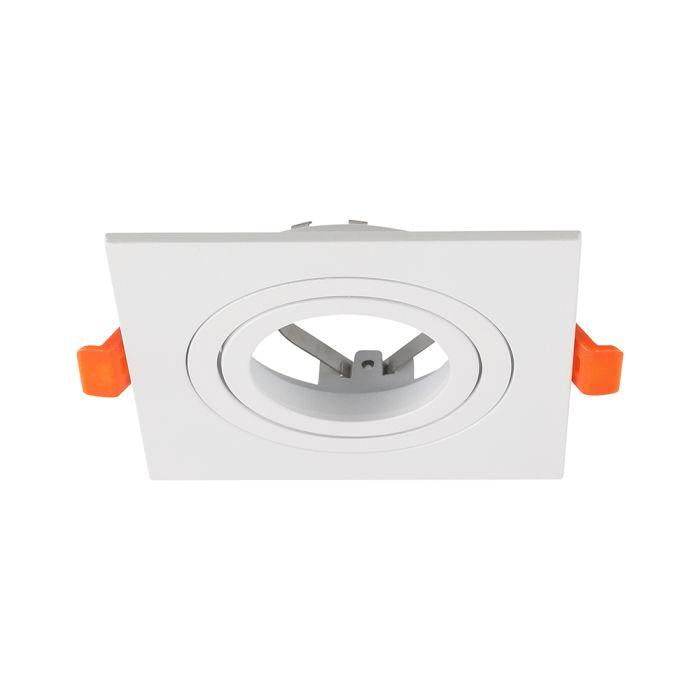 PORTAFARETTO LED DA INCASSO QUADRATO GU10 E GU5.3 (MR16) ALLUMINIO BIANCO
