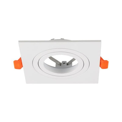 PORTAFARETTO LED DA INCASSO QUADRATO GU10 E GU5.3 (MR16) ALLUMINIO BIANCO
