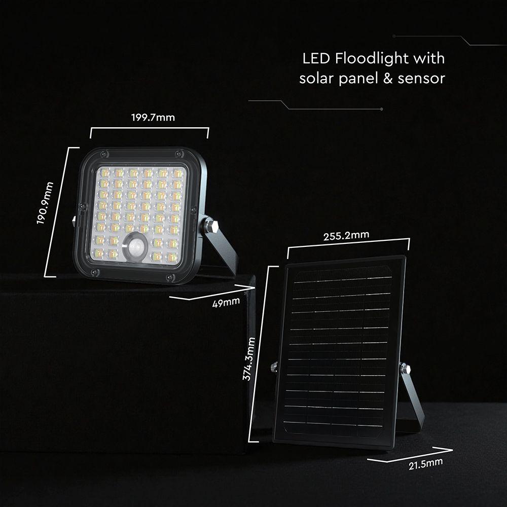FARO LED SOLARE 30W CON SENSORE PIR E TELECOMANDO CCT 4000K+6000K IP65