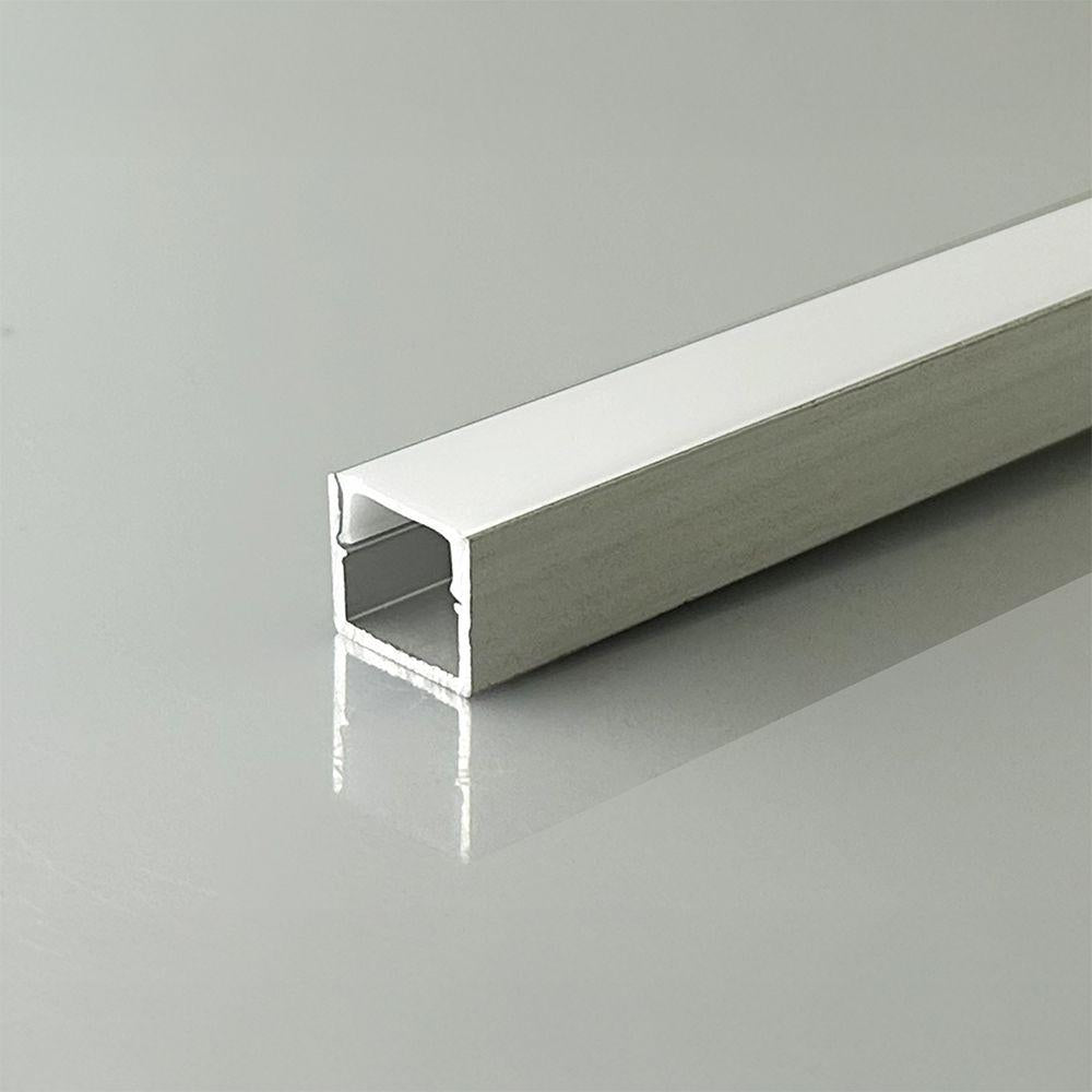 PROFILO LINEARE PER STRIP LED FINO A 10MM, ALLUMINIO SILVER CON COPERTURA OPACA 2000X12X10MM